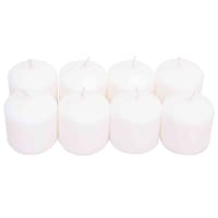 8-Pack White Unscented Overdip Votive Candles
