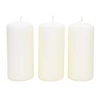 3-Pack Ivory Unscented Overdip Pillar Candles, 5.6"
