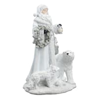 Silver Santa with Artic Animals Table Decor, 8x11