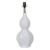 Grace Mitchell White Ceramic Gourd Table Lamp, 21"