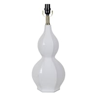 Grace Mitchell White Ceramic Gourd Table Lamp Base, 21"