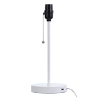 White Metal Task Lamp Base with USB Port, 14"