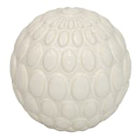 Honeybloom White Dotted Textured Ceramic Sphere, 4"