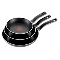 T-fal Set of 3 Black Specialty Fry Pans, 8"/9.5" & 11"
