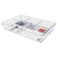 4-Compartment Clear Drawer Organizer, 12.5x8.9