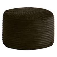 Ridgecrest Charcoal Grey Plush Pouf, 20"