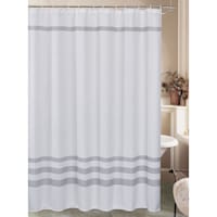 Gray Waffle Striped Shower Curtain, 72"