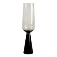 Found & Fable Tribeca Smoke Glass Pillar Stemmed Flute