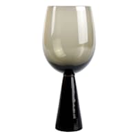 Found & Fable Tribeca Smoke Glass Pillar Stemmed Wine Goblet