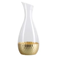 Found & Fable Glass Pitcher with Hammered Gold Base