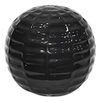 Black Ribbed Ceramic Sphere, 4"