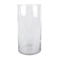 Clear Glass Cylinder Vase, 10"