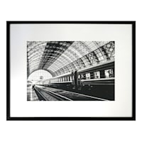 Glass Framed Train at Station Wall Art, 29x23