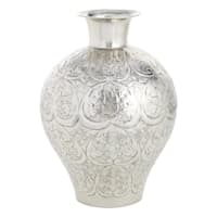 Found & Fable Silver Metal Floral Vase, 20"