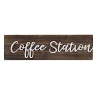 Coffee Station Wooden Wall Sign, 23x6