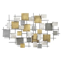 Metal Multicolor Squares Wall Art, 39x23