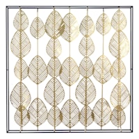 Framed Gold Metal Leave's Wall Art, 32"