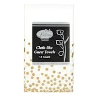 Lillian Table Settings 18-Count White with Gold Confetti Cloth-Like Napkin