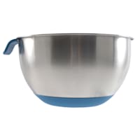 Stainless Steel Mixing Bowl with Blue Handle & Non-Skid Base, 5qt