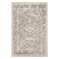 (B640) Greta Taupe Diamond Design Area Rug, 5x7