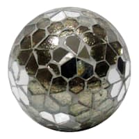 Silver Mosaic Glass Ball, 4"