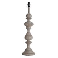 Tan Turned Leg Large Table Lamp Base, 28"