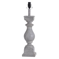 Grey Carved Column Table Lamp, 23"