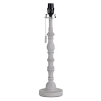 White Turned Leg Buffet Medium Table Lamp Base, 20"