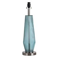 24in. Blue Pleated Shade Table Lamp