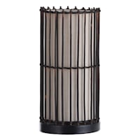 14in. Brown Rattan Uplight