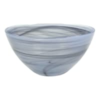 Grey Glass Swirled Serving Bowl, 8.6"
