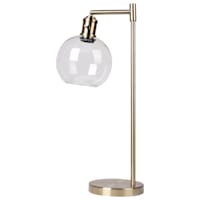 Silver Clear Glass Metal Task Lamp, 24"