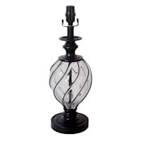 Black Glass Table Lamp Base, 19"