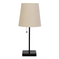 Black Metal Accent Lamp with Shade, 18"