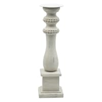 White Beaded Candle Holder, 15"