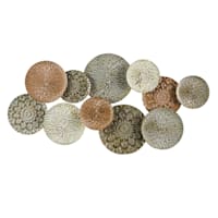 Multicolor Circle Centerpiece Metal Wall Art, 48x24