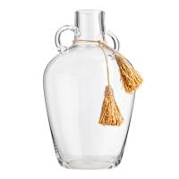 Honeybloom Clear Glass Vase with Tassels, 12.5"