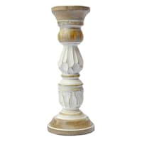 White Distressed Candle Holder, 11"