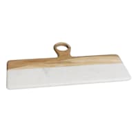 White Marble & Acacia Wood Cheese Board, Large