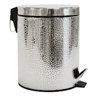 Haig Shiny Stainless Steel Embossed Step Trash Can with Removable Liner, 5l