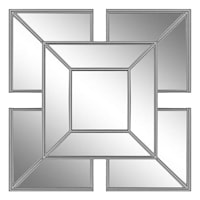Silver Framed Accent Wall Mirror, 16x16