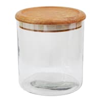 Glass Canister with Acacia Wood Lid, Small