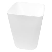White Square Rim Wastebasket, 11.8"