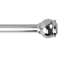 Satin Chrome Tone Steel Shower Rod, 42-72"