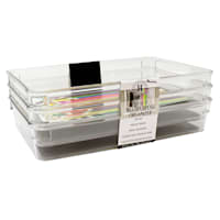 3-Piece Rectangle Non Slip Drawer Organizer Clear