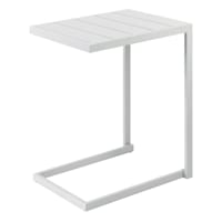 Grammercy Steel Slat Patio C-Table, White