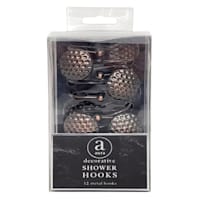 12-Piece Bronze Honeycomb Shower Curtain Hooks