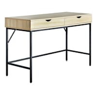 Honeybloom Burnaby Wood & Metal Desk, Natural Wood Finish