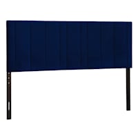 Chandler Channeled King Headboard, Navy Velvet