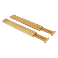 2-Piece Bamboo Wood Divider Drawer Organizer